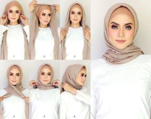 Tutorial hijab segiempat katun